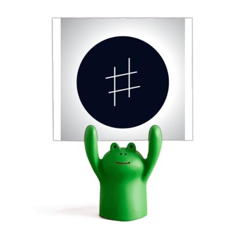 Porte-mémo noir grenouille avec signature musicale au design graphique épuré