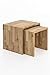 Woodlive Beistelltisch 2er Set Wohnzimmertisch aus Massivholz Wildeiche und Kernbuche massiv geölt 41x41x38 cm und 33x37x35 cm (Wildeiche)