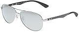 Protective case included Ray Ban Unisex Sonnenbrille, RB8313 004/K6 58, Gr: 58, Grau (Gestell: gunmetal Glas: polarisiert blau verspiegelt 004/K6)