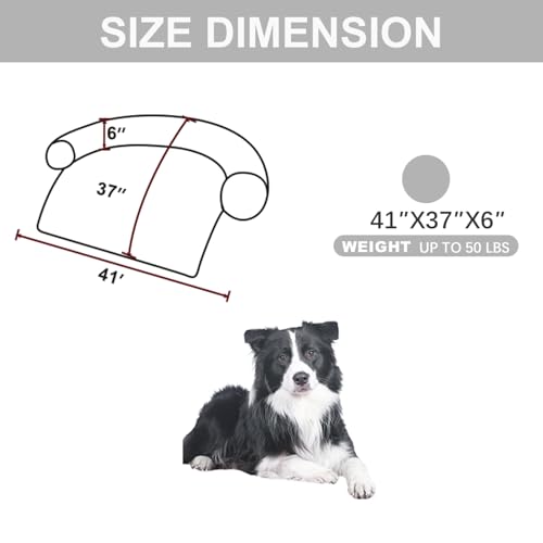 Image of Calming Dogs /Cats Bed Mats, Dog Pad Washable Removable Couch Cover, Plush Long Fur Mat for Pets, Waterproof Lining, Perfect for Small, Medium and Large Dogs and Cats (Light Gray, 41 inchx37 inch)