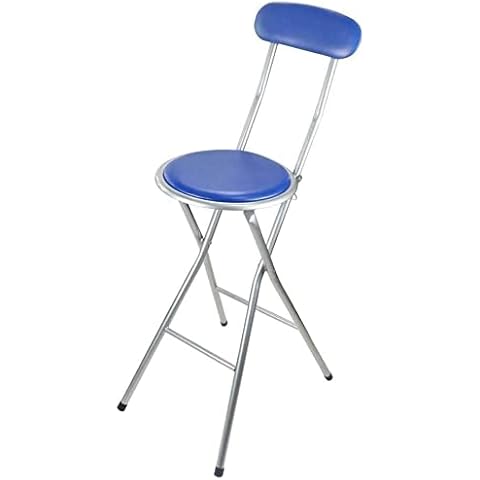 NIGMA® Heavy Duty Folding Stool Metal Padded | Foldable Stool | Folding Stools For Adults For Breakfast, Office Stool, Folding Kitchen Stool, Desk Stool, Foldable Bar Stools (Bar Stool, Blue) Cover
