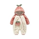 [WOOYOO] ベビー ロンパース きぐるみ 赤ん坊 キッズ ジャンプスーツ 果物 秋冬 フード付 防寒着 保温 カバーオール ジップ 前開き 着せ替え便利 モコモコ かわいい ハロウィン パーティー 仮装 コスプレ 0-3歳 66cm