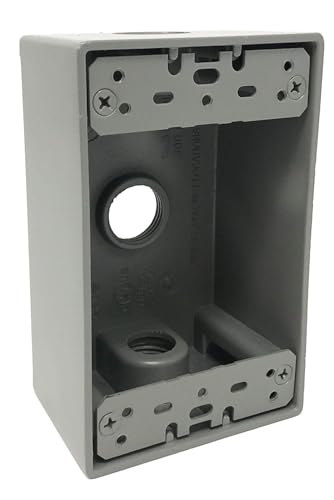 Image of Sealproof 1-Gang Extra Deep Weatherproof in Use Outdoor Duplex Outlet Cover with Box Kit, Lockable, UL Extra Duty Compliant, 18 Configurations
