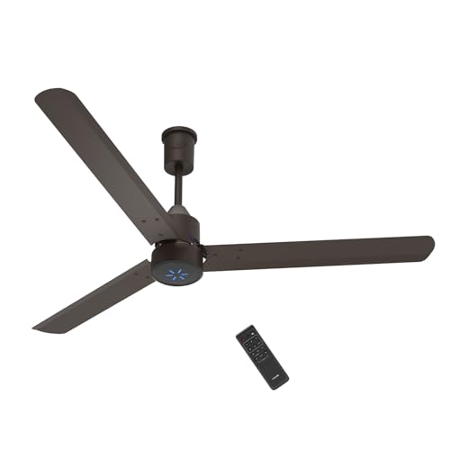 Image of V Guard Zenair Pro BLDC Ceiling Fan 1200 mm | BEE 5-Star Energy Saving | High-Speed BLDC Motor (370 RPM) | Remote Control with 6 Speeds | UI LED speed indicator | 2-Year Warranty | Matte Brown