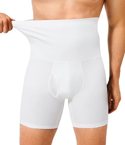 TAILONG Mens Shapewear Tummy Control Shorts White