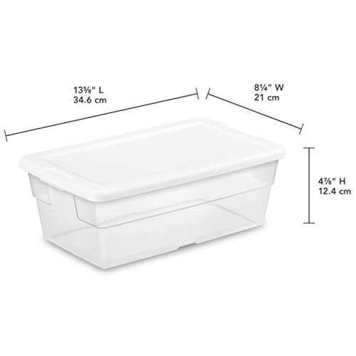 Image of Sterilite 36-Pack 6 Quart Storage Box, Stackable Clear Plastic Bins with Snap-On Lids - Heavy-Duty Organizing Containers for Closet, Bathroom, and Office