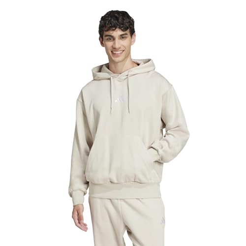 adidas Men's Essentials Feel Cozy Fleece Hoodie, Wonder Alumina/White, Medium