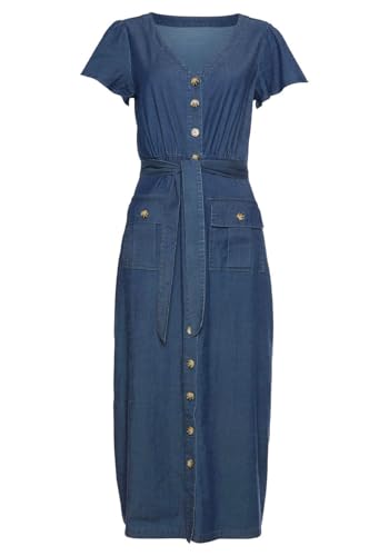 LASCANA Women's Button Front Dress Sundress Summer4