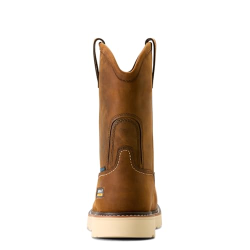 ARIAT Men's Rebar Wedge Pull-On Waterproof Composite Toe Work Boot, Distressed Brown, 14 Wide by ARIAT - Used condition - Image 5