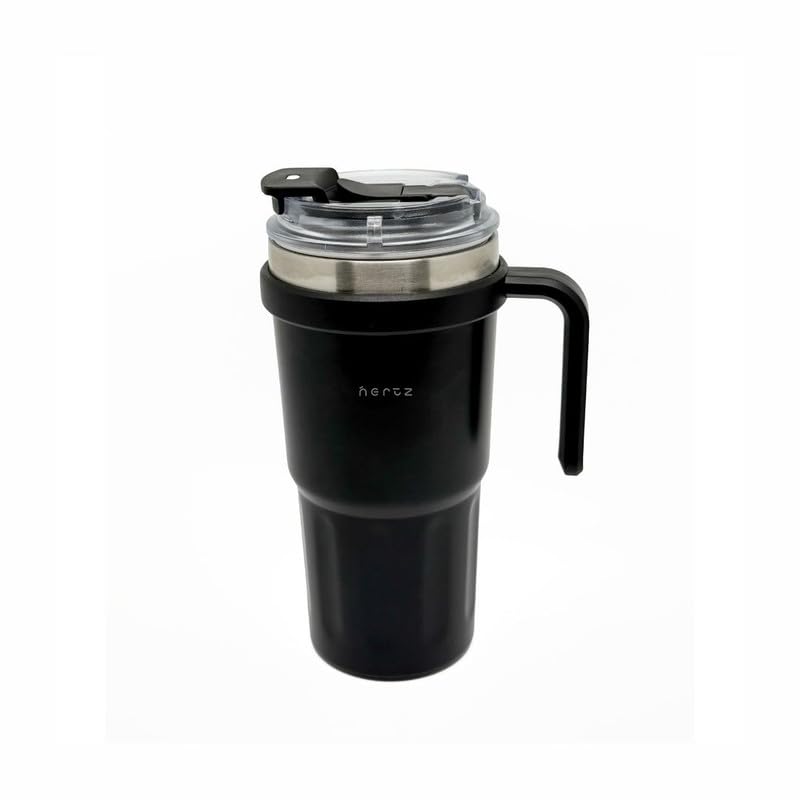 Image of NERTZ Groove Tumbler 600ml Stainless Steel Insulated | Double Wall Vacuum Bottle with Straw Lid & Wide Mouth Lid | Hot & Cold Bottle Leak Proof, BPA Free for Gym, Travel, Office