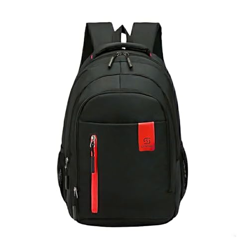 Mochila Escolar Masculina Reforçada Casual Fashion QL-098 (Preto/Vermelho)