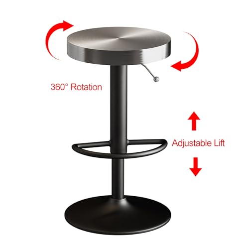 Tabouret de bar moderne en acier réglable avec repose-pieds