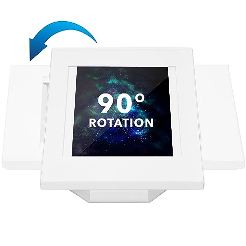 Image of Mount-It! Anti-Theft Tablet Kiosk, Locking Tablet Enclosure with Counter Top and Wall Mount Base, Universal Enclosure for iPads Gen 7, 8, 9 and 10, iPad Pro, iPad Air, White