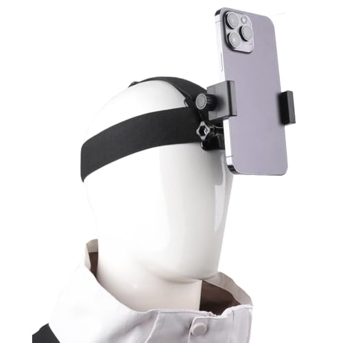 Cellphone Head Strap Headband Strap Mount with Phone Clip Mount Compatible with GoPro Hero 12, 11, 10, 9, 8, 7, (2018), 6, Hero Black, Session, Xiaomi Yi, SJCAM