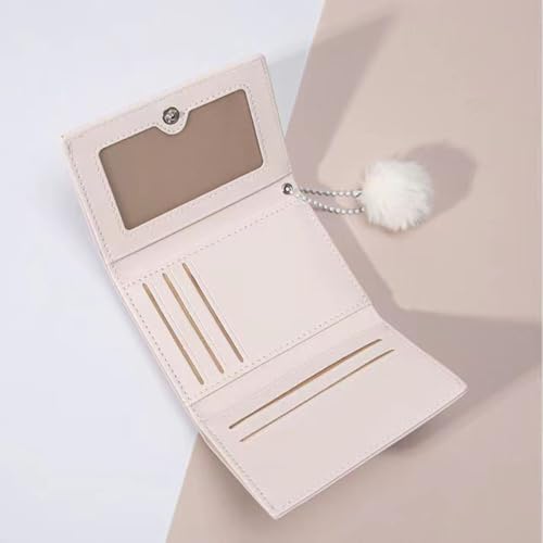 Small Wallet Women, Rabbit Print Cute Wallet with Pendant and Heart-Shaped ID Window Trifold Ultra-Thin Coin Purse3