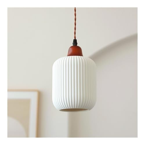 Lustre en verre de lait nervuré style japonais en céramique pour salle à manger