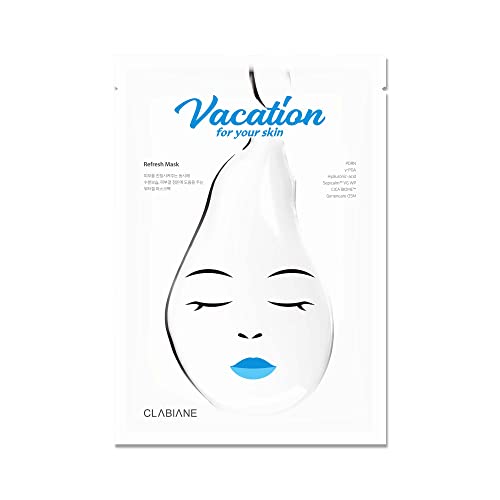 CLABIANE] Vacation for your skin Mask (5ea/box), Hypoallergenic, Clear water gel type, Facial hydrating mask, Moisturizing