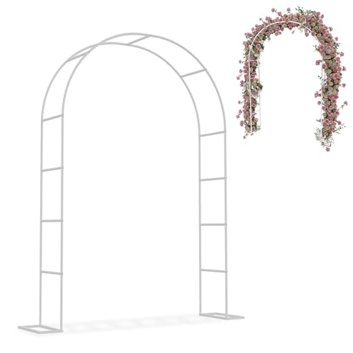LZQ Rosenbogen Hochzeitsbogen aus Metall 240 cm hoch Torbogen für Gartenfeier & Trauung Dekorativer Rankbogen für Kletterrosen & Blumen,...