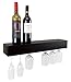 Kiera Grace Pinot Series Shelf with Wine Glass Rack - 24x3x5-Inch - Holds 6 Wine Glasses, Black