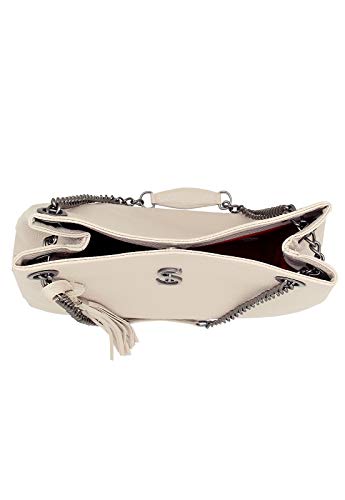Bolsa Feminina de Ombro Grande Com Necessaire Selten Creme