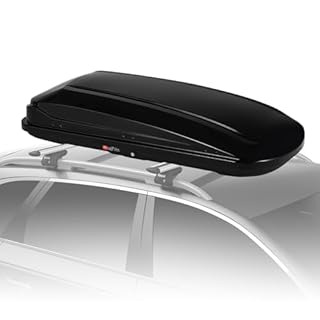 70 Inch Rooftop Cargo Box Carrier, 17.7 Cubic Ft. Hard Shell Roof Rack Cargo Carrier with Security Keys, 165 Lbs Capacity Waterproof Rooftop Storage Box, Dual Side Opening