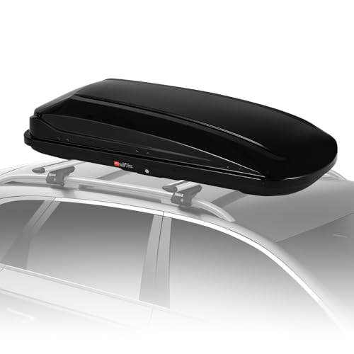 70 Inch Rooftop Cargo Box Carrier, 17.7 Cubic Ft. Hard Shell Roof Rack Cargo Carrier with Security Keys, 165 Lbs Capacity Waterproof Rooftop Storage Box, Dual Side Opening 18 Cu.Ft
