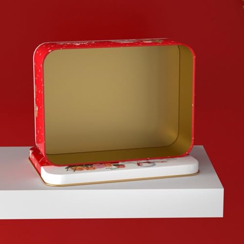 Latas de galletas navideñas con tapas herméticas de metal y diseño decorativo 6
