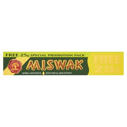 Dabur - Dentifricio arabo Miswak - Dentifricio naturale in confezione da 50 g + 25 g GRATIS