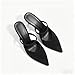 GTBINGGO Black Pointed Toe Heels for Women Sexy Kitten Heels Pointy Heeled Pumps Dressy Fashion Leather Slip on Stiletto Mules Shoes