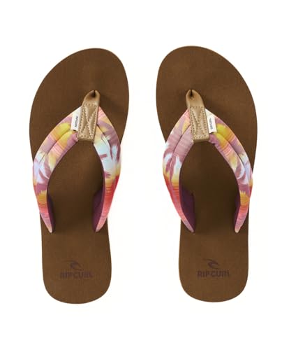 Rip Curl Sandálias femininas Freedom Bloom de pelúcia, Ameixa escura, 38
