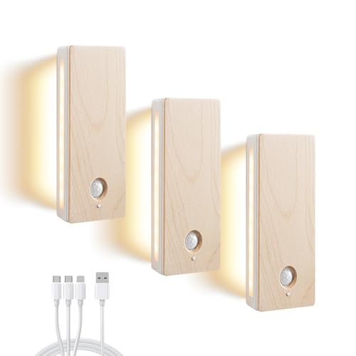 Vadifula Battery-Operated Motion Sensor Night Light, Magnetic 3-Color Dimmable Motion Sensor Closet...