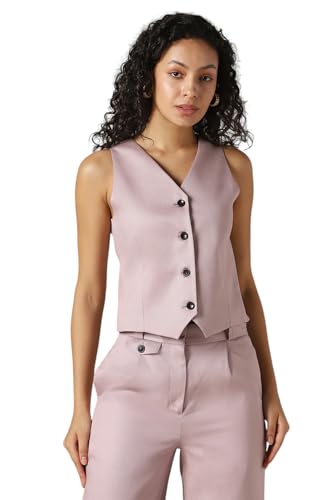 Hubberholme Women Solid Regular length V neck Sleeveless Waistcoat Deal
