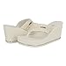GUESS Women's Silus Wedge Sandal, White 140, 11