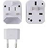 Adaptateur de Voyage – Adaptateur Prise Courant International Universel – Embouts 3 en 1 –220V (Blanc)