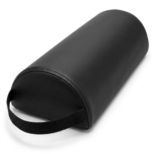 ForPro Premium Half-Round Neck Bolster Pillow for Massage Table Semi-Round Support Cushion for Neck Knee & Ankle High-Density Foam Oil & Stain-Resistant Black 6W x 3H x 13L