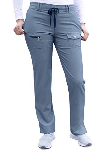 Adar Pro Heather Scrubs for Women - Slim Fit Tapered Scrub Pants - P4100H - Heather Navy - XL