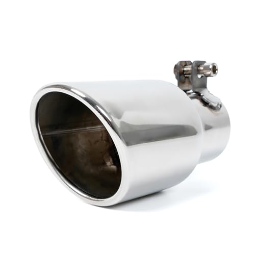 KHK 2 to 3 Exhaust Tip - 6 Long Diesel Exhaust Tips 2 Inlet 3 Outlet Stainless Steel Bolt-On Angle Cut Truck Tailtip Universal Fit for Trucks & Cars -Polished