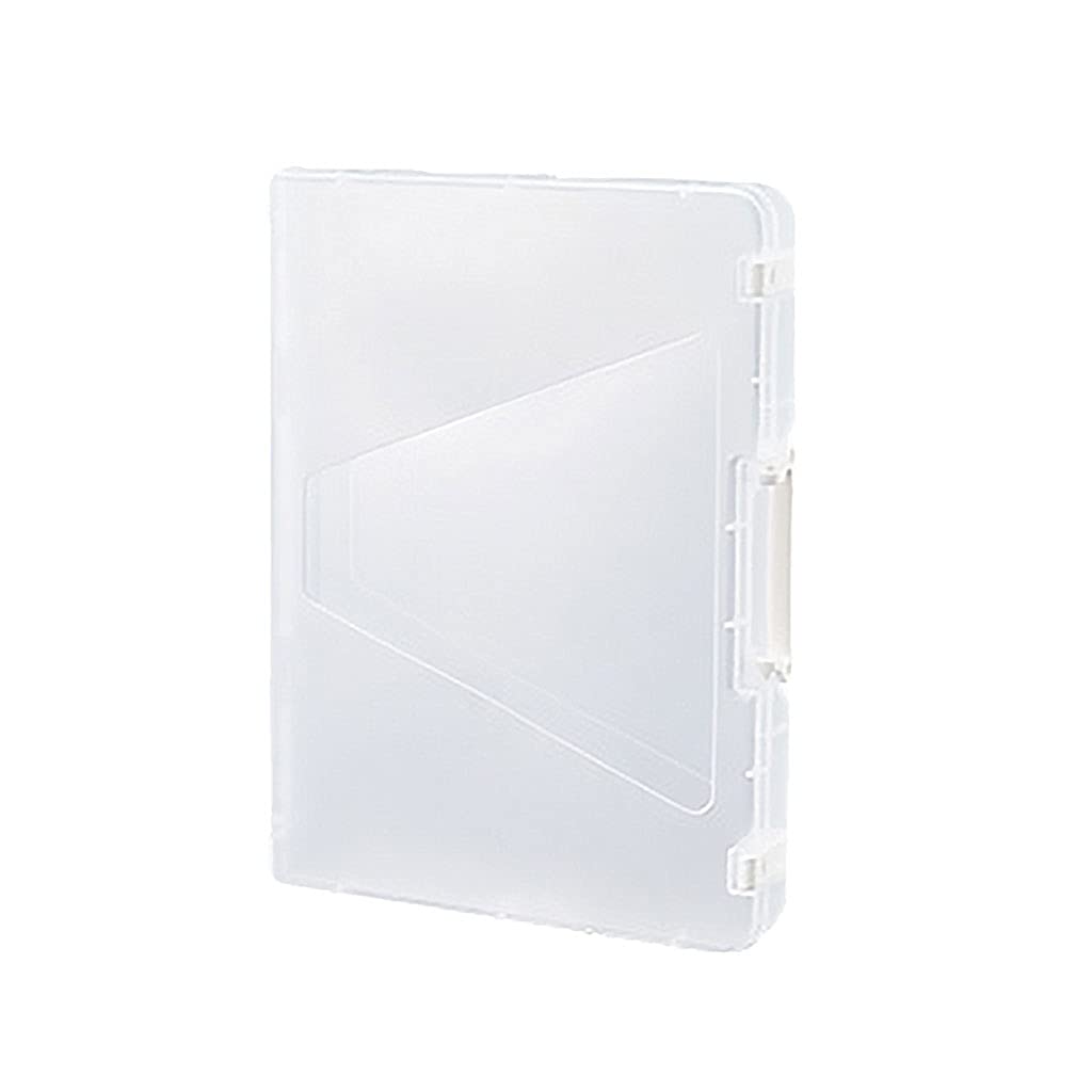 WOVEBIUS Transparent Portable File Case Double-buckle with Handle Box Containers A4 Thick Whote,White