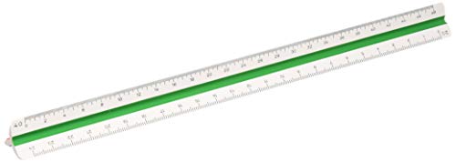 ALVIN 241P 12" Drafting Ruler for Drawing, Planning, and Design, High Impact Plastic Engineer Triangular Scale