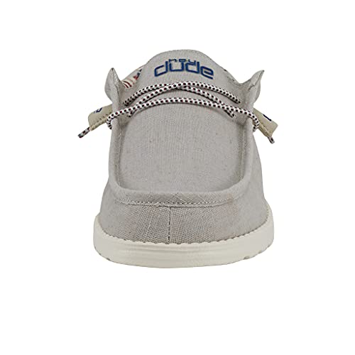 Image of HEYDUDE Men's Wally Patriotic Slip On Shoe | Lightweight Canvas Loafers with No Tie Laces