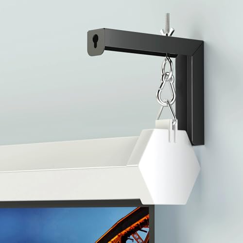 Image of XINLEI Universal Projector Screen Wall Mount L-Brackets Hanging Ceiling Mount, 6 inch Adjustable Extension with Hook for Home Projector and Movie Screens, Hold up to 66 lbs, Black PRL003B