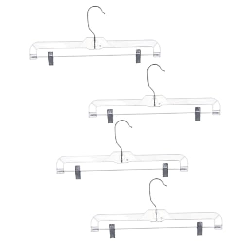 MUELODSIC Telescopic Pants Rack Clips 4 Pack Plastic Skirt Hangers for Displaying Drying