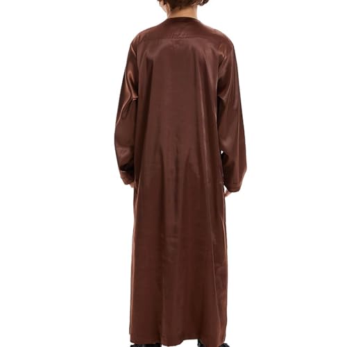 Cambkatl Boys Embroidered Arabic Thobe Loose Muslim Thobe Long Sleeve Kids Abaya Kaftan Cardigan Casual Dubai Thobe3