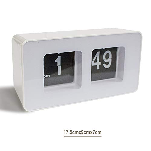 Finlon Alarm Clock, Automatic Flip Clock, Dimmable, AM/PM Format for Home, Office, Decoration, ABS, Auto Flip Clock, 17.5 x 9.3 x 7 cm/6.89 x 3.66 x 2.76 inches