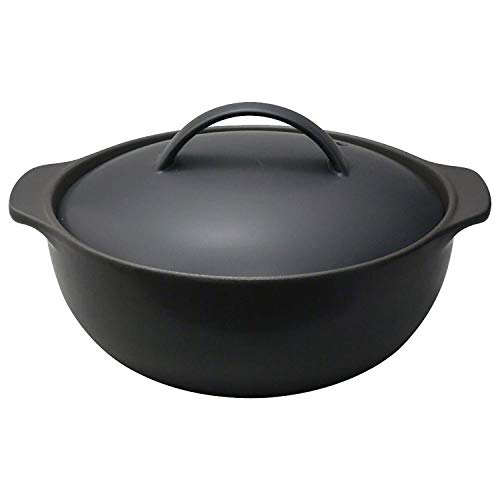 スズ木 キッチンスタジオ パンダ食堂 IH 直火両用 土鍋 1-2人用 約1.8L ブラック 9100-0020