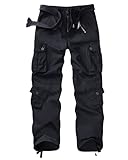 GSGGIG Womens Cargo Pants with Pockets Outdoor Casual Ripstop Camo Military Combat Construction Work Pants G2039G Black 16