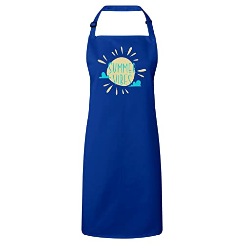 Tablier cuisine bleu soleil été vacances plage mer accessoire protection pour cuisson