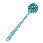 DNC Soft Silicone Back Scrubber Shower Bath Body Brush with Long Handle (Blue) - Image 2