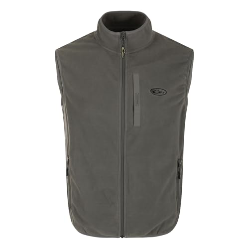 Image of Drake Waterfowl Camp Fleece Durable Moisture-Wicking Lightweight Breathable Full-Zip Casual Outdoor Hiking Vest with Pockets