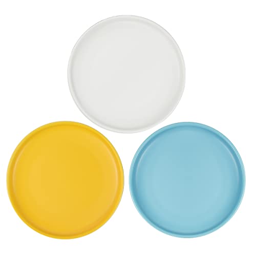 Pawdoer Ceramic Shallow Cat Dish 6 inch, Whisker Fatigue Free Cat Food Bowls, Wide and Small Pet Plate for Kitten and Kitty, Short Legged Munchkin Cat
